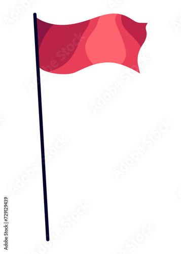Red Flag vector isolated illustration. Shiny silk fabric. Sport concept. Flag banner design