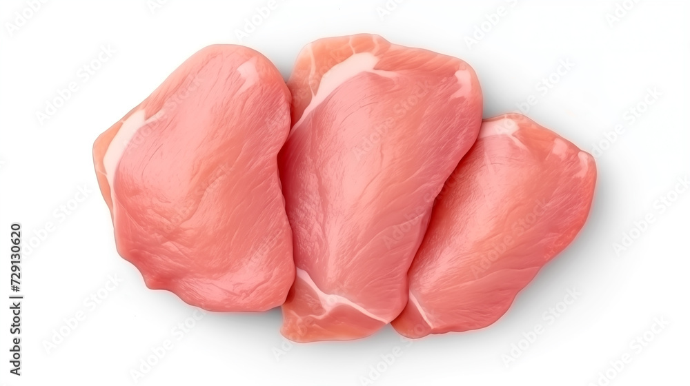 raw fillet meat on white background raw fillet meat on white background