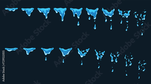 A sprite sheet, a water trap, a splash. Animation for a game or a cartoon