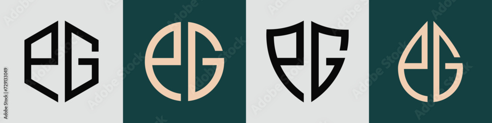 Creative simple Initial Letters PG Logo Designs Bundle. Creative simple Initial Letters PG Logo Designs Bundle.