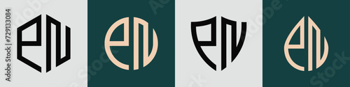 Creative simple Initial Letters PN Logo Designs Bundle.