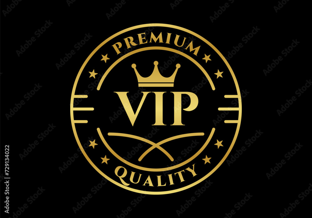 Fototapeta premium VIP stamp, label or badge. Premium quality symbol. Vector illustration.