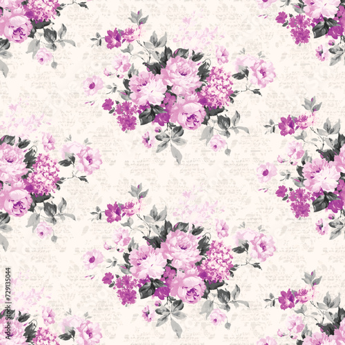 Vector illustration of a beautiful floral pattern. Liberty style. 
