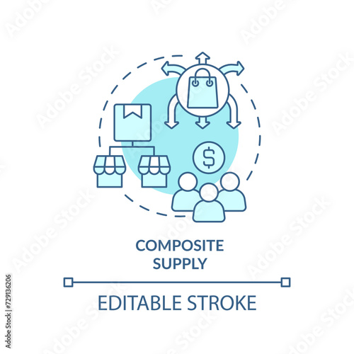 Composite supply soft blue concept icon. Composite supply product for various uses. Round shape line illustration. Abstract idea. Graphic design. Easy to use in brochure marketing
