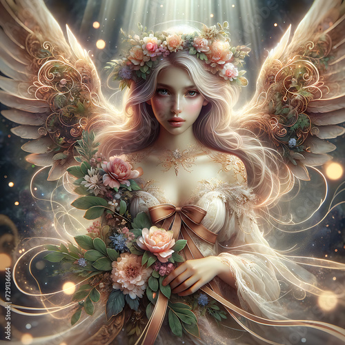 The Gentle Embrace of a Floral Angel