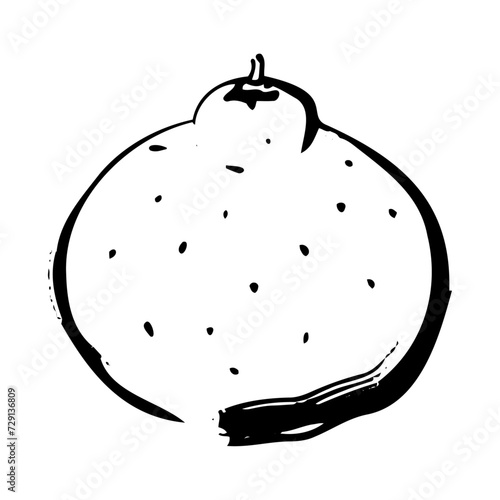 シラヌヒの和風ベクターイラスト（白黒）。