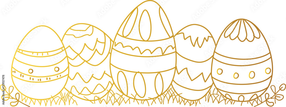 easter egg with ornament Continuous Line Easter Decoration: Egg-Shaped Frame