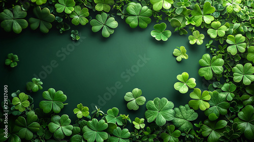 Green clovers of saint patricks day as simple background 
