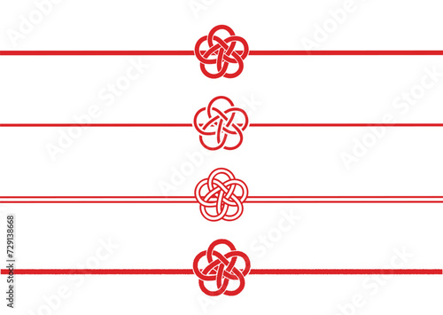 Mizuhiki Knot "Plum Blossom" Collection. Traditional Japanese Design For Gift Wrapping.