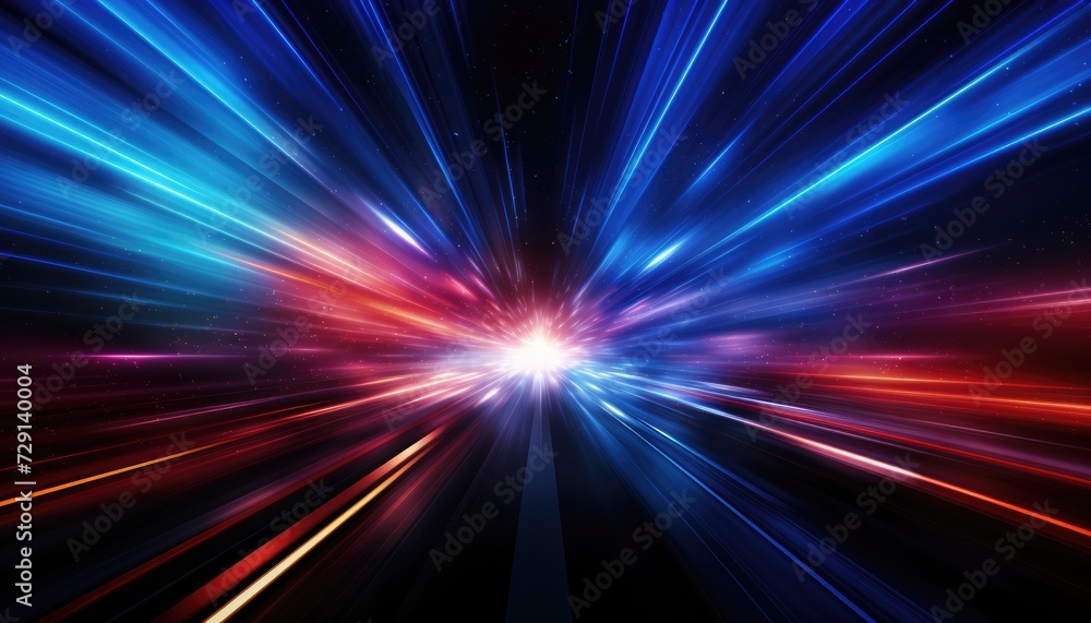 Futuristic speed motion with blue and red rays of light abstract background Futuristic speed motion with blue and red rays of light abstract background