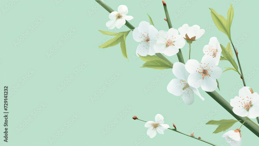 Obraz premium Minimalist Blossom: Lone Blossom Beauty Series