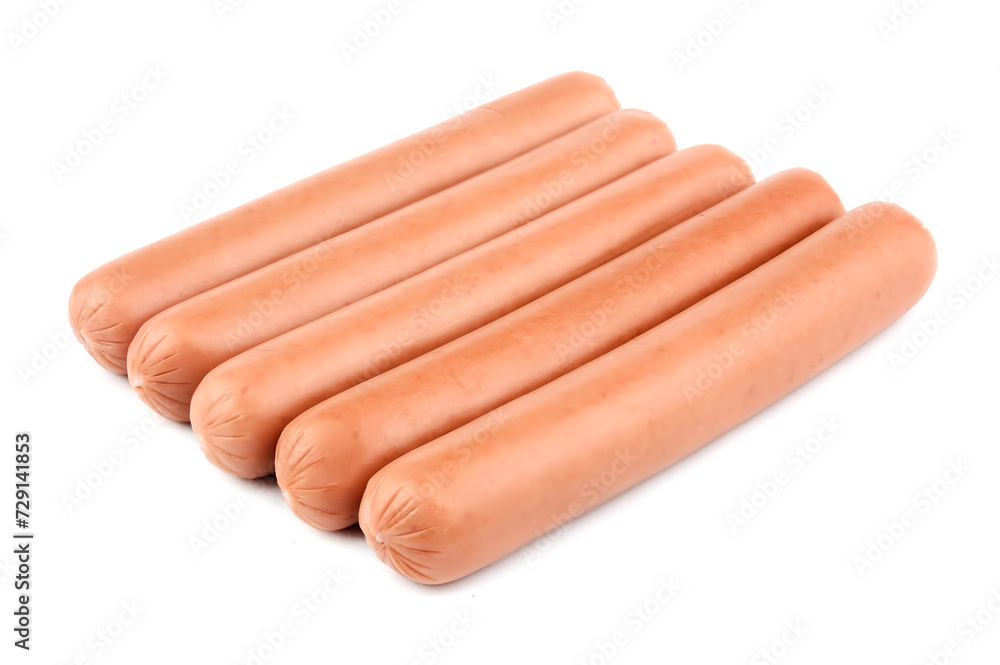 Sausage isolated on the white background. Sausage for hot dog Sausage isolated on the white background. Sausage for hot dog