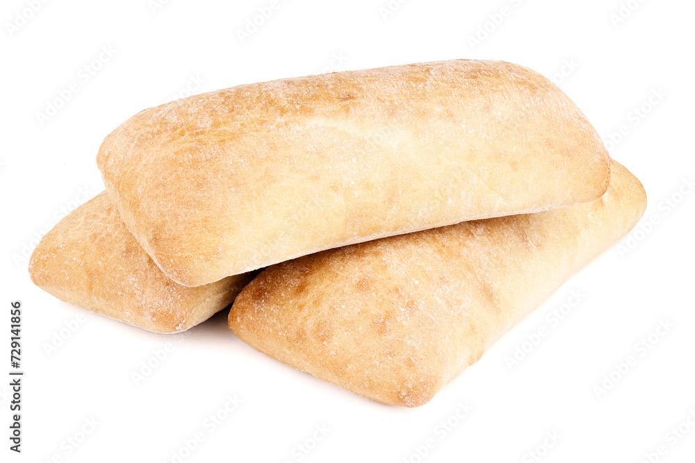 Ciabatta isolated on a white background Ciabatta isolated on a white background