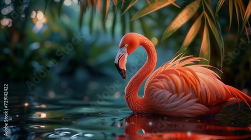 the world of natural wonder as a Flamingo enjoys a fantastic meal