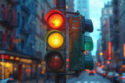 Traffic Light in the City A Glimpse of Urban Life Generative AI