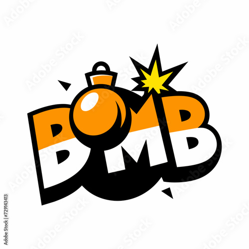 The word BOMB in street art graffiti lettering vector image style on a white background.