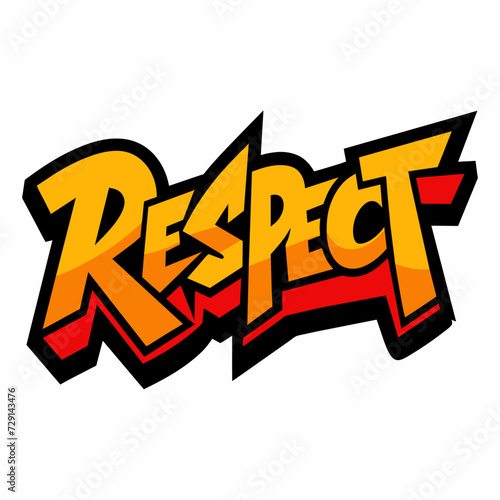 The word RESPECT in street art graffiti lettering vector image style on a white background.