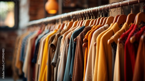 Wallpaper Mural Clothes hang on a rack in a clothing store  Torontodigital.ca