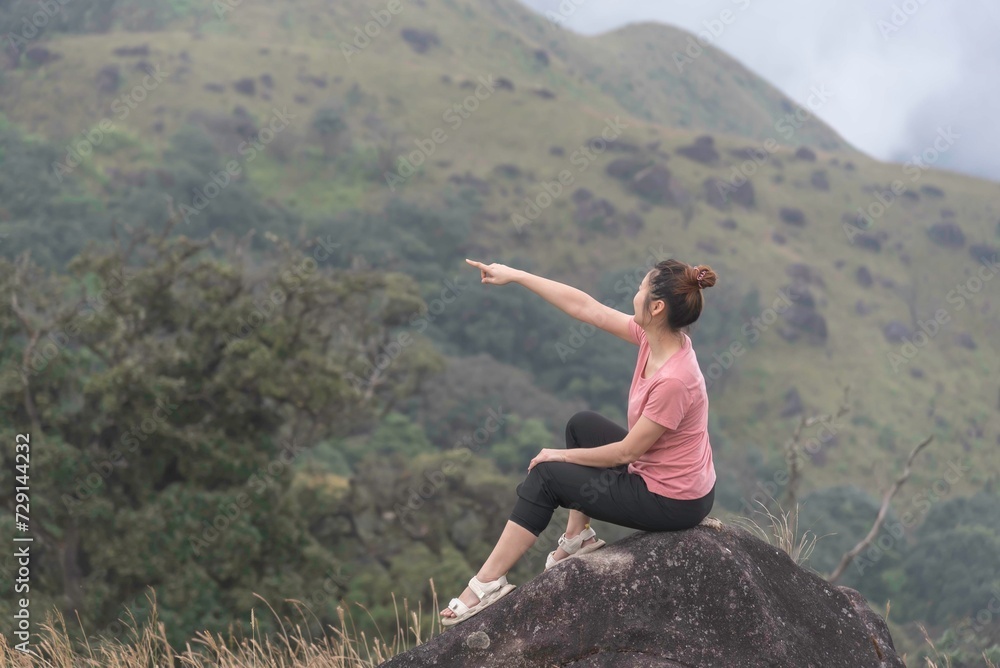 Woman on a camping in the mountains. Woman on a camping in the mountains.