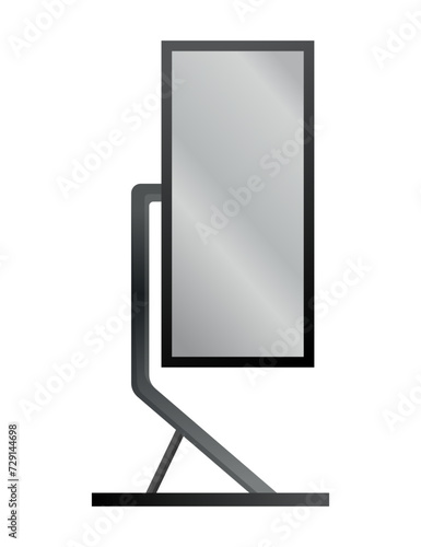 Self order kiosk. Interactive board with touchscreen display mockup. Sensor information kiosk or freestanding payment terminal isolated on white background