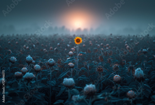 sunflower in the sunset, generative ai