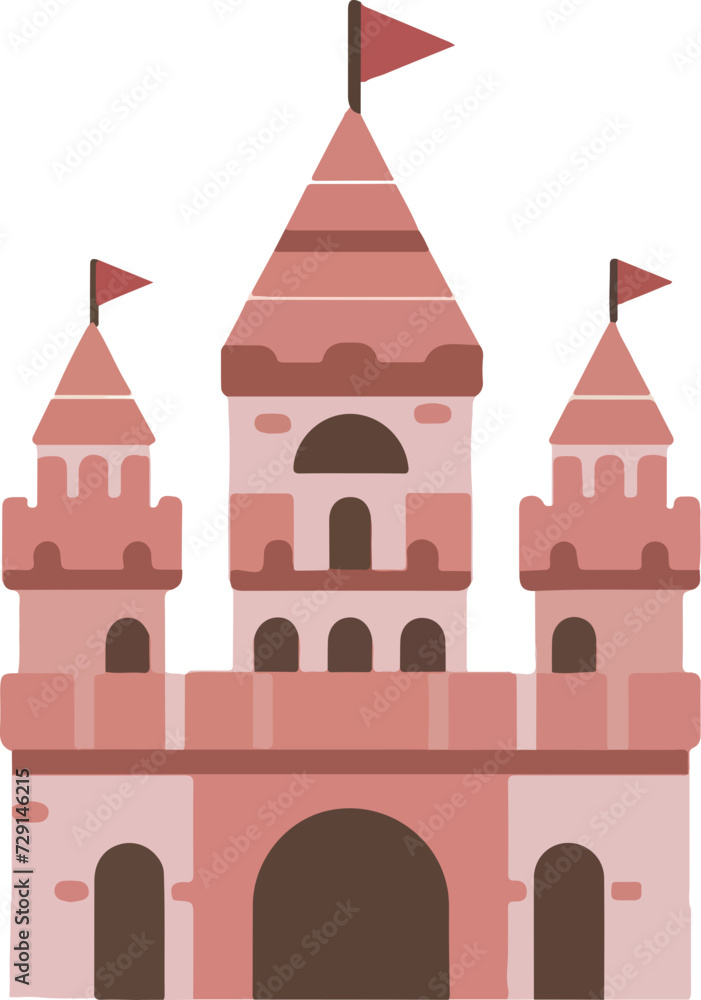 illustration of a castle in flat style