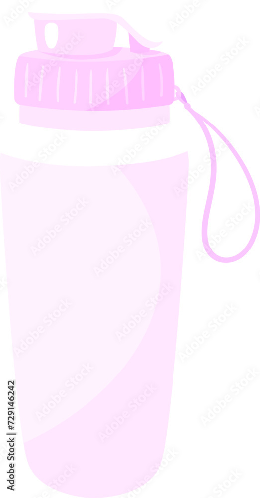 Pink container water bottle for sport flat vector Pink container water bottle for sport flat vector