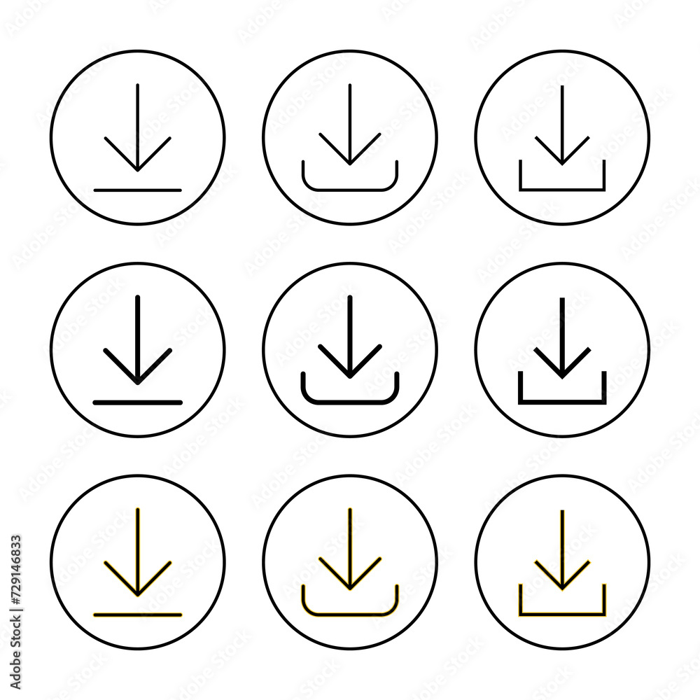 Download icon set vector. Download sign and symbol Download icon set vector. Download sign and symbol