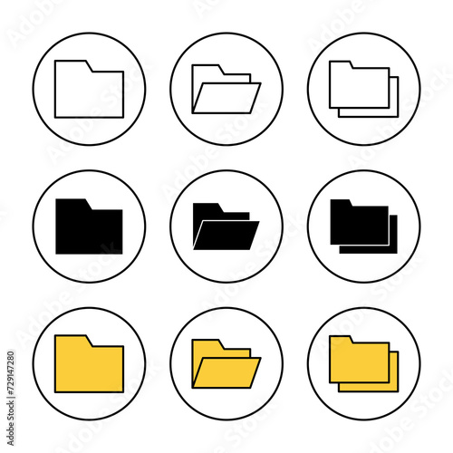 Folder icon set vector. folder sign and symbol