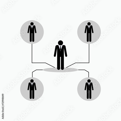 Network Icon. Business Relation, Connection Symbol - Vector.