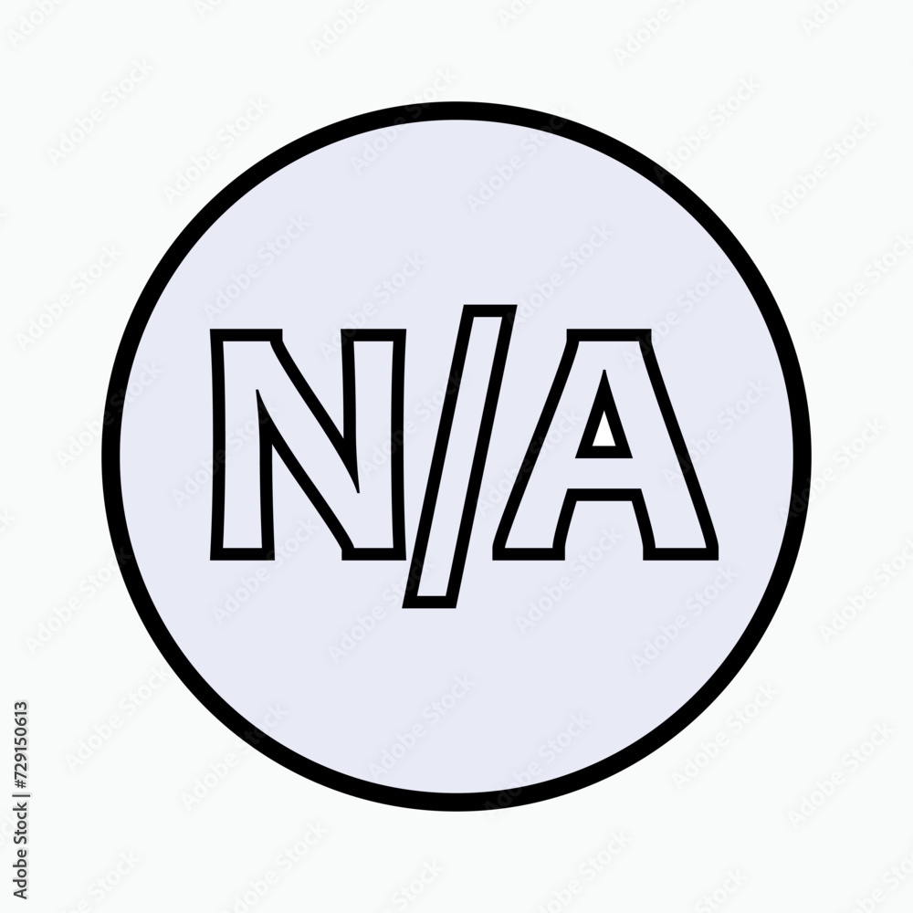 Not Applicable Sign. NA Abbreviation Symbol - Vector. Not Applicable Sign. NA Abbreviation Symbol - Vector.