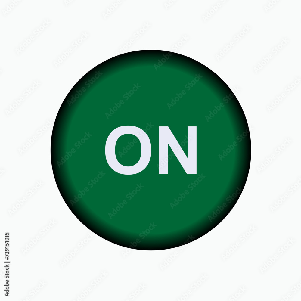 ON Button Icon. Switch, Starter Tool Symbol - Vector. ON Button Icon. Switch, Starter Tool Symbol - Vector.