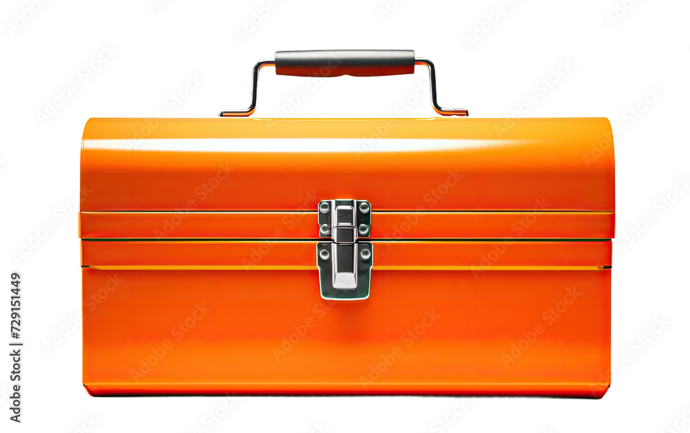 Bright Orange Metal Toolbox on a White or Clear Surface PNG Transparent Background Bright Orange Metal Toolbox on a White or Clear Surface PNG Transparent Background