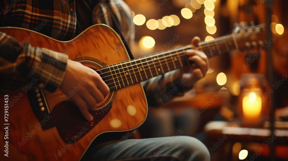 Fototapeta premium musician playing guitar
