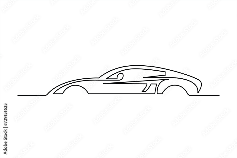 Car Continuous One line drawing. vehicle, vector illustration minimalism design.
