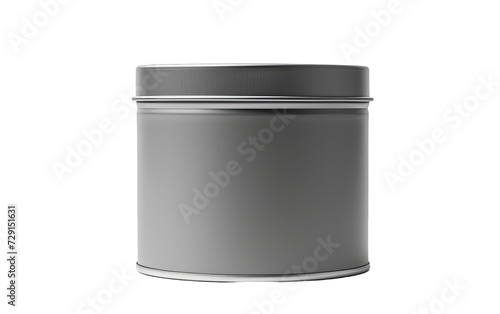 charcoal gray metal tin on a White or Clear Surface PNG Transparent Background