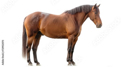 Handsome and healthy brown horse isolated on white background © Wasp's Art