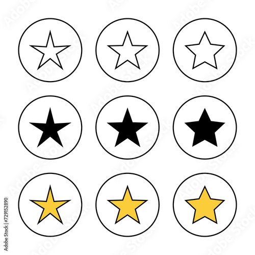 Star Icon set vector. rating sign and symbol. favourite star icon