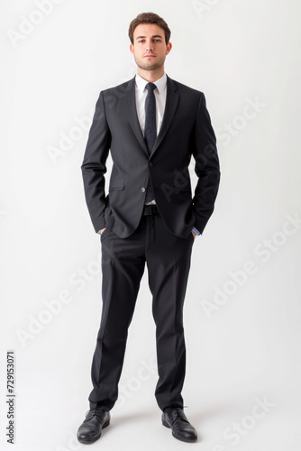  man wearing Business attire, standing, white background