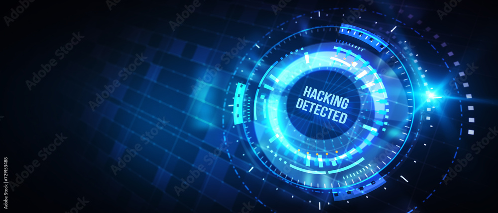 Hacking Detected. Concept meaning activities that seek to compromise affairs are exposed Entering New Programming Codes. 3d illustration Hacking Detected. Concept meaning activities that seek to compromise affairs are exposed Entering New Programming Codes. 3d illustration