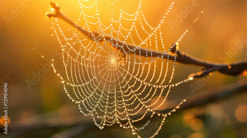 spider web with dew drops © Anthony