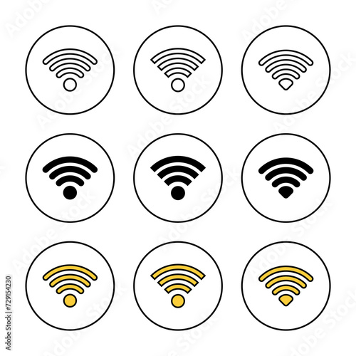 Wifi icon set vector. signal sign and symbol. Wireless icon