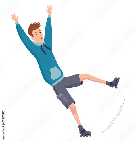 Household injurie. Isolated icon of home trouble. Warning about possible dangerous situation. People character getting civilian trauma. Vector illustration of accident