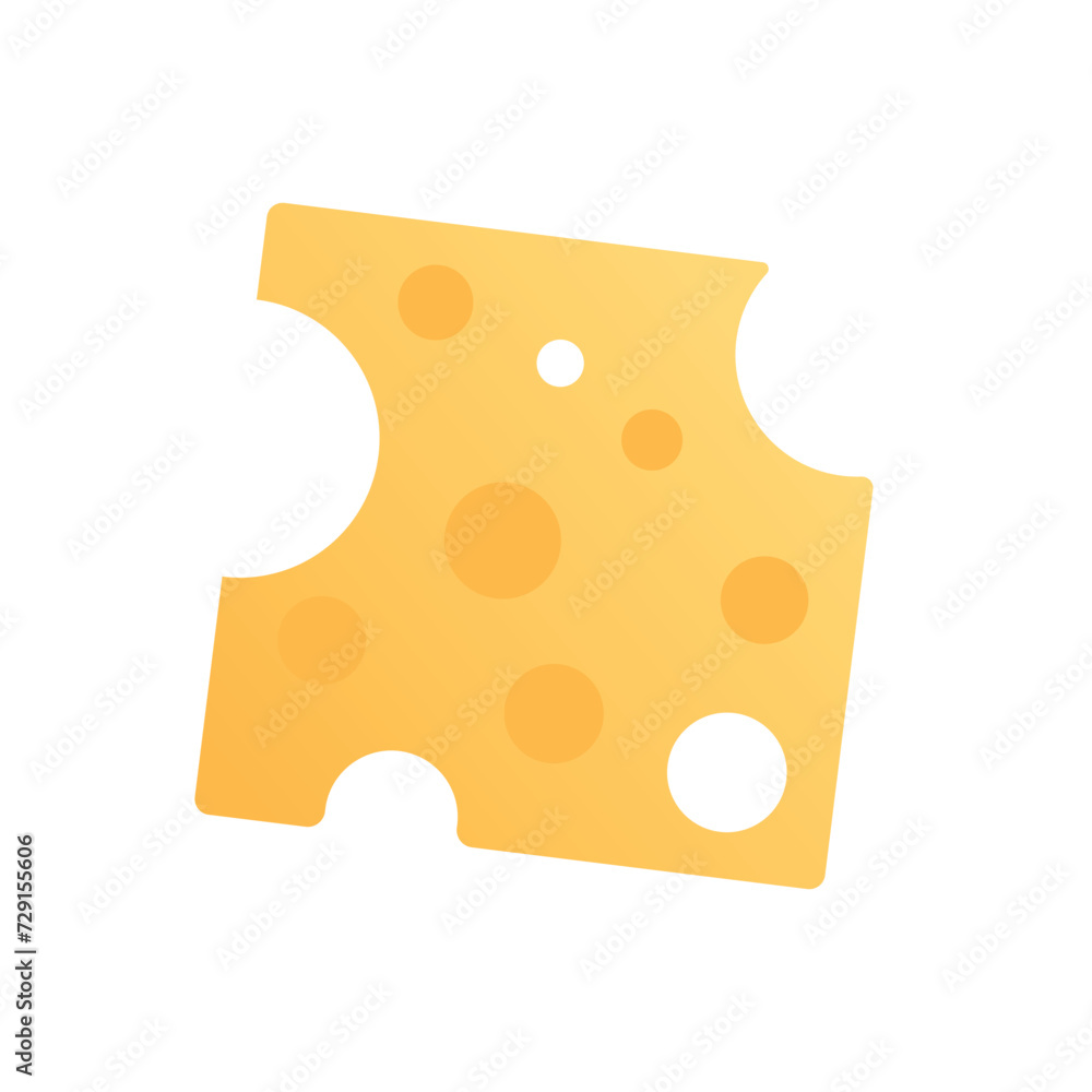Cheese slice vector illustration, cheese slice flat icon Cheese slice vector illustration, cheese slice flat icon