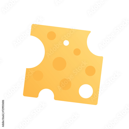 Cheese slice vector illustration, cheese slice flat icon