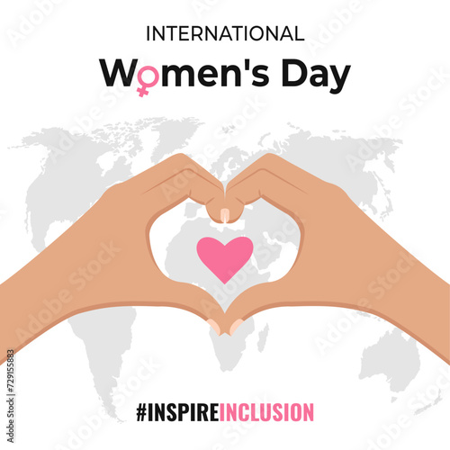 International Women's Day banner. #InspireInclusion concept poster 2024. Vector illustration.