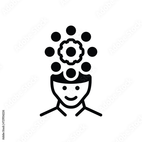 Black solid icon for reasoning