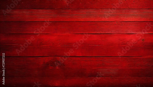 Wooden background painted in red color. Sanded wood. Big boards.