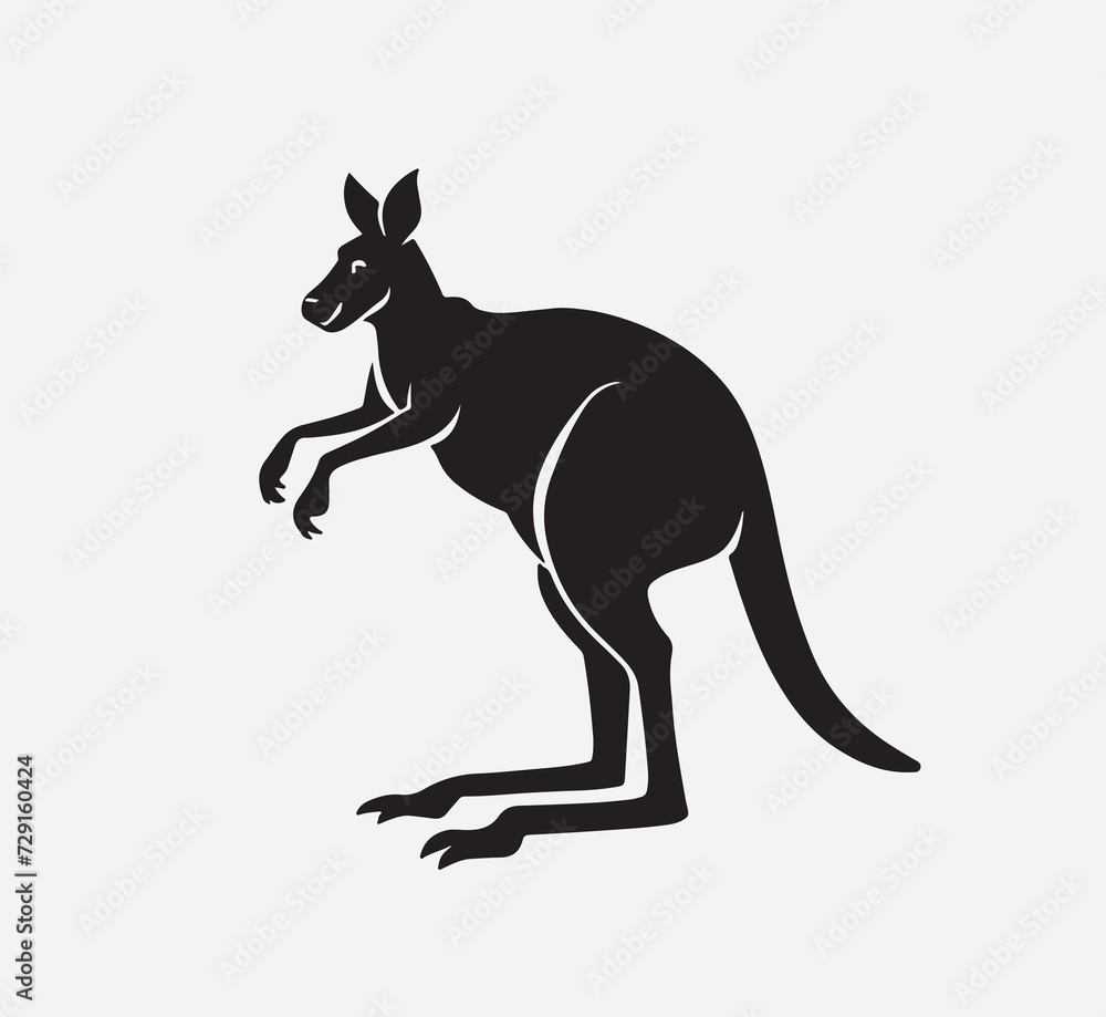 Naklejka premium Silhouette of kangaroo illustration