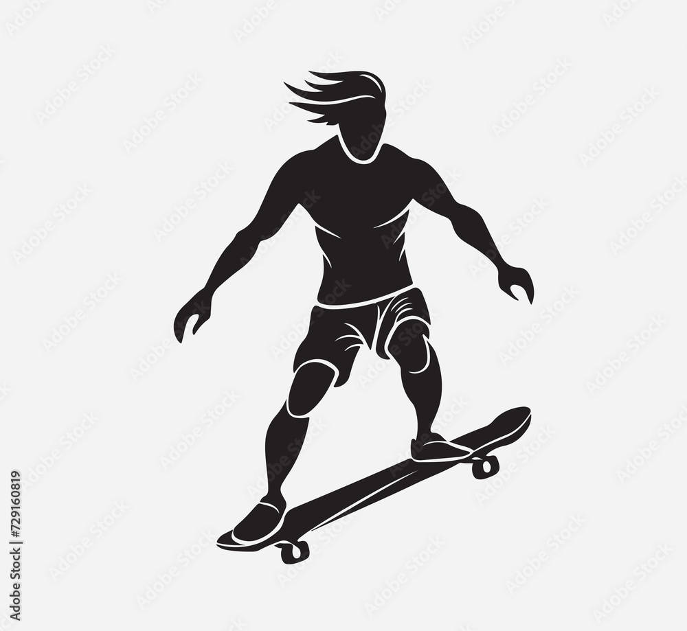 Skateboarder silhouette vector Skateboarder silhouette vector